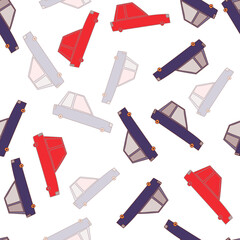 Doodle cars seamless pattern. Transport wallpaper. Kids automobile background.