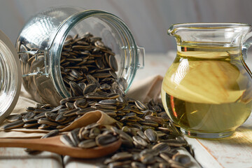 Vegetable oil made from sunflower seeds.