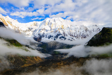Annapurna peak landscape with snow