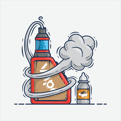 electric cigarette carton illustration