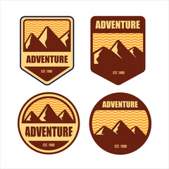 mountain adventure logo design template set