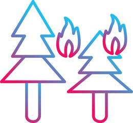 Unique Fire in Forst Vector Icon