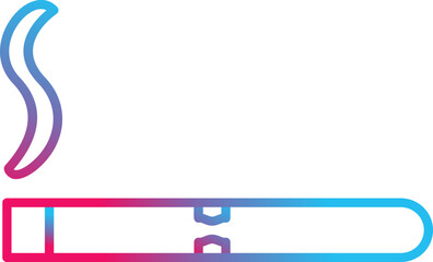 Unique Lit Cigar Vector Icon