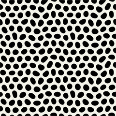 Vector seamless pattern. Monochrome organic shapes. Stylish structure of natural spots. Hand-drawn abstract background. Can be used as a swatch. Spotty monochrome print.