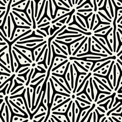 Vector seamless pattern. Modern stylish texture. Repeating geometric tiles with hand-drawn careless triangles. Monochrome creative print. Contemporary graphic design.