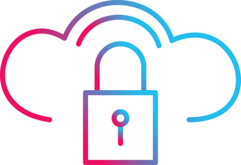 Secure Cloud Vector Icon