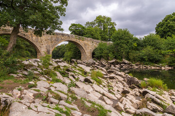 Devils Bridge over the River Lune in Kirkby Lonsdale, Cumbria, England, UK.