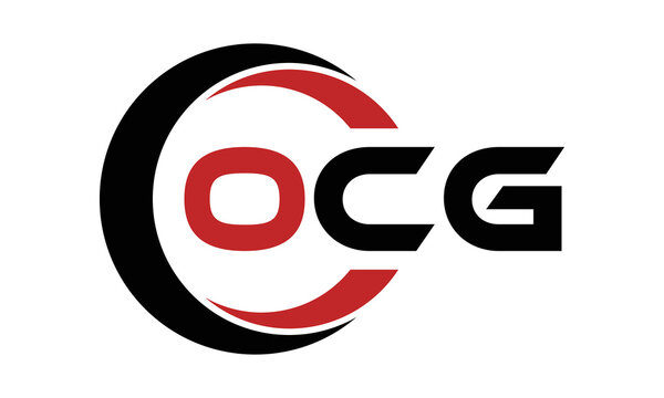 OCG swoosh three letter logo design vector template | monogram logo | abstract logo | wordmark logo | letter mark logo | business logo | brand logo | flat logo | minimalist logo | text | word | symbol