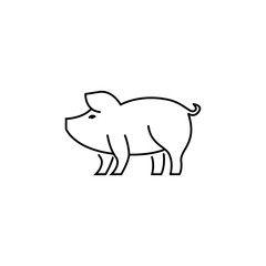 Pig linear icon. Editable stroke