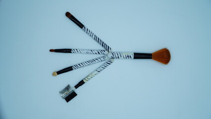 Makeup brush and white background hd image
