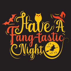 Happy Halloween t shirt design with Halloween elements or Hand drawn Halloween typography design