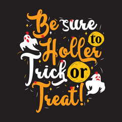 Happy Halloween t shirt design with Halloween elements or Hand drawn Halloween typography design