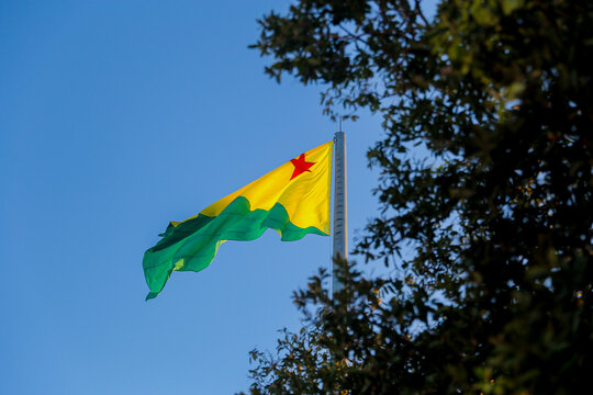 flags on sky background