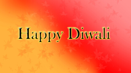 closeup the yellow black disine on happy diwali festival on the yellow red background.