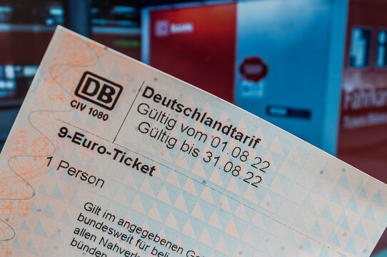  Neun 9 Euro Bahn Ticket Fahrschein Fahrkarte für öffentlichen Nahverkehr in Deutschland