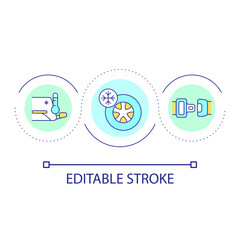 Wintertime driving rules loop concept icon. Road accident prevention. Fasten seat belts abstract idea thin line illustration. Isolated outline drawing. Editable stroke. Arial font used