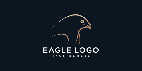 Eagle logo with creative design illustration Premium Vector