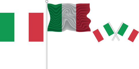 Waving Flag of Italy on the white background vector and illustrator
