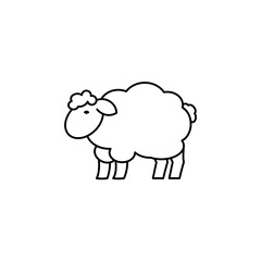 Sheep linear icon. Editable stroke