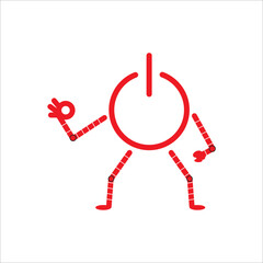 Mascot off button graphic illustration web