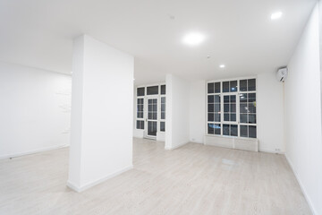 White empty space with ceiling and floor, loft style