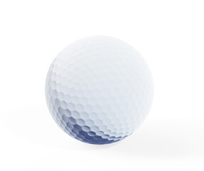 Golf ball on white tee 3d render