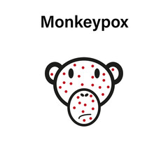 Vector graphics on a popular news topic. A simple muzzle of a monkey.