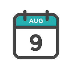 August 9 Calendar Day or Calender Date for Deadlines or Appointment