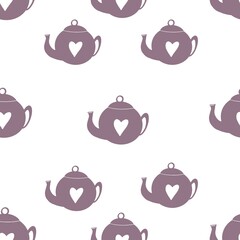 Seamless pattern with kettle 