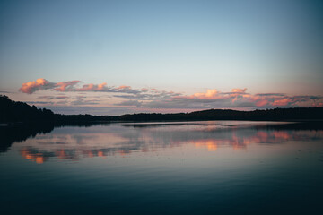 sunset over the lake