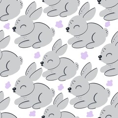 seamless pattern with rabbits