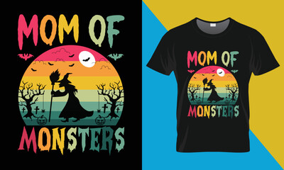 Halloween t-shirt design, Mom of monsters