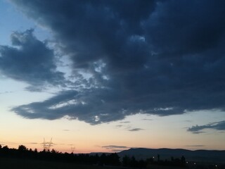 sunset in the city