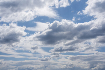 Blue sky background with clouds.