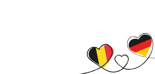 Drei Herzen mit Belgien und Deutschland