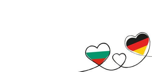 Drei Herzen mit Bulgarien und Deutschland