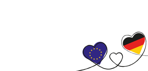 Drei Herzen mit der EU und Deutschland