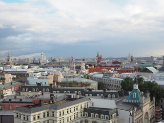 Naklejka na ściany i meble Panoramic view on Moscow city center and Kremlin, Russia