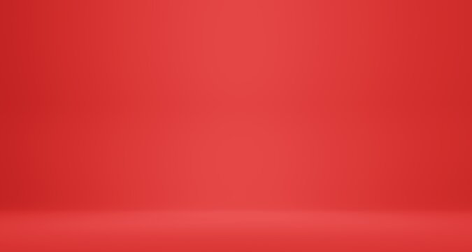 Blank Wall For Mockup, Empty Red Aesthetic Background.