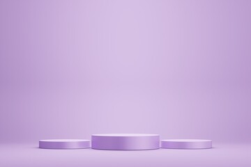 Product display purple podium for product presentation.
