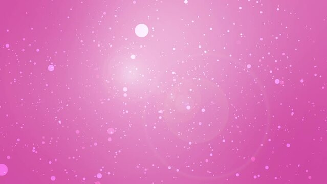 Romantic pink glowing background with animated light particles.