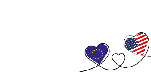 Drei Herzen mit der EU und den USA © Roman
