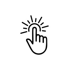 Pointing hand click symbol logo sign