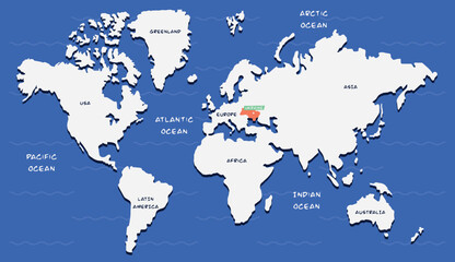 Fototapeta premium Ukraine Map Location Vector Illustration