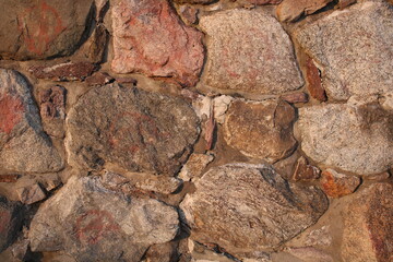 Stone wall in the old style.