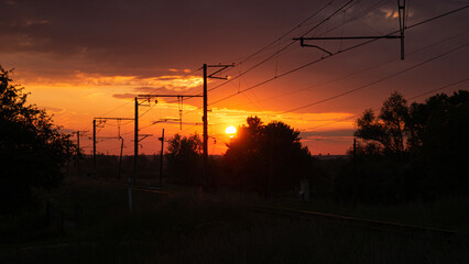 sunset in the countryside