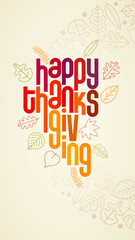 Vector happy thanksgiving typographic design