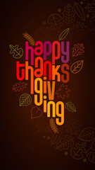 Vector happy thanksgiving typographic design