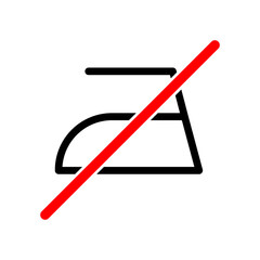 Iron icon. Do not iron. Steam iron linear icon. No ironing. Vector illustration.