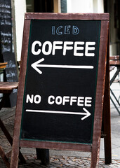 iced coffee <---> no coffee - obrazy, fototapety, plakaty